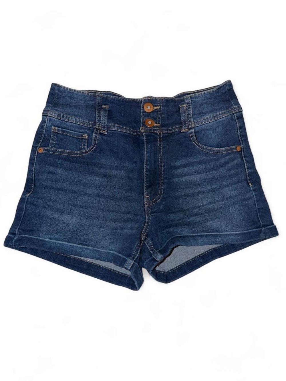NoBoundaries Women's Dark Blue Denim High-Rise Shorts Size 11